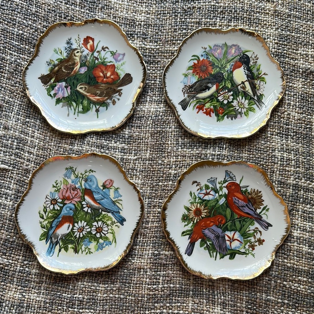 Set of Four Bird Decorative Plates